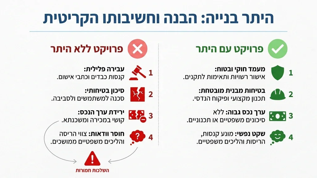 מסמכי היתר בנייה לתמא 38 מונחים על שולחן עבודה של אדריכל