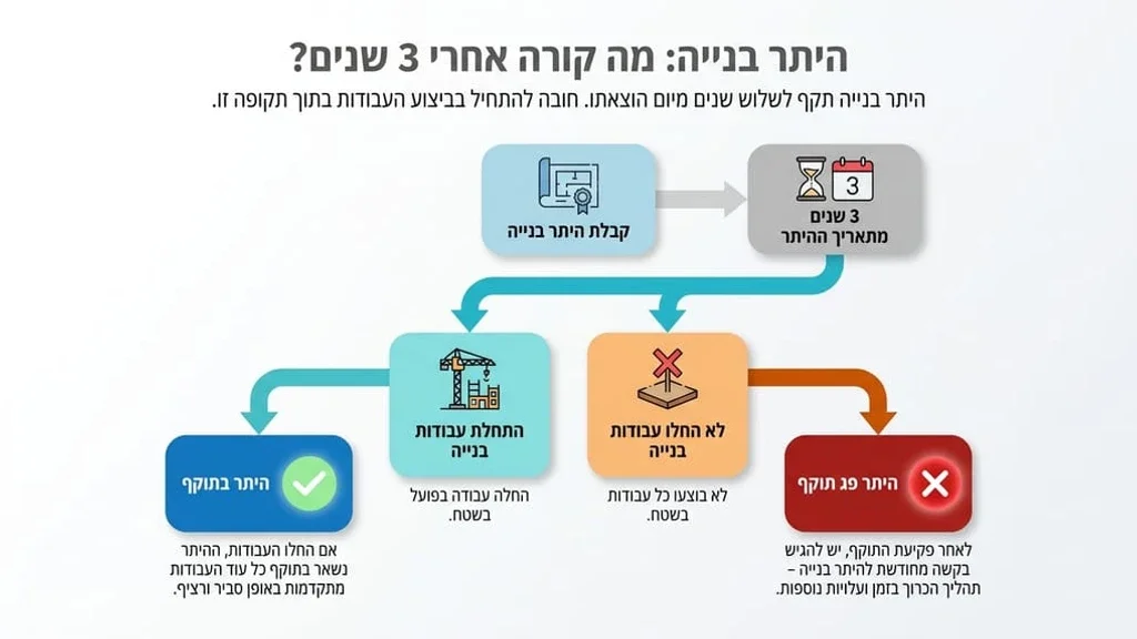 לוח שנה ושרטוטי בנייה הממחישים את תוקף ההיתר